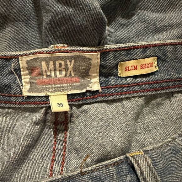 MBX Blue Denim Slim Fit Jean Shorts Men’s Size 38 Casual Summer Style - Picture 3 of 5